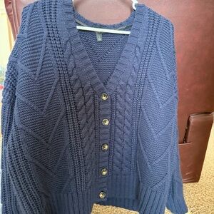 Torrid Deep Blue Cable Knit Cardigan